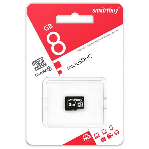 Карта памяти microSDHC 8GB SmartBuy карта памяти smartbuy microsdhc 8gb сlass10 адаптер