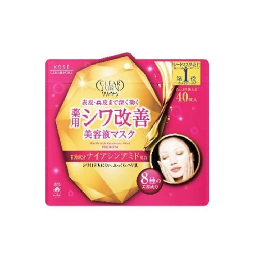 Маска KOSE Clear Turn The Wrinkle Care Mask, антивозрастная против морщин (40 шт.)