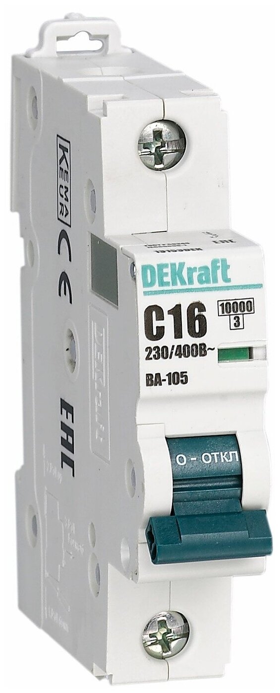 DEKraft ВА-105 Автоматический выключатель 1P B кривая 10A 10кА