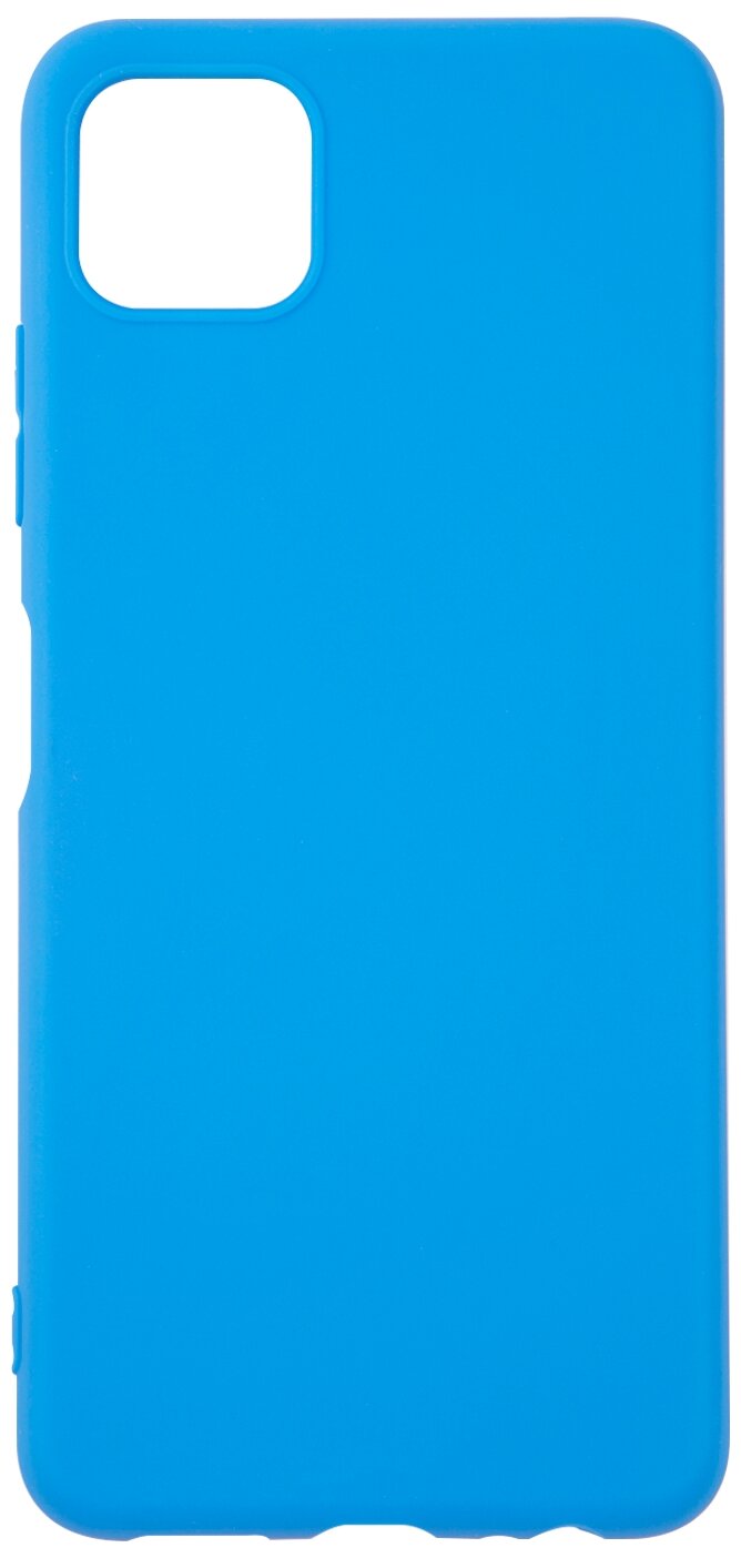 Чехол для Samsung Galaxy A22s 5G / Самсунг Галакси A22s 5G, с покрытием софт тач, силиконовая накладка голубой