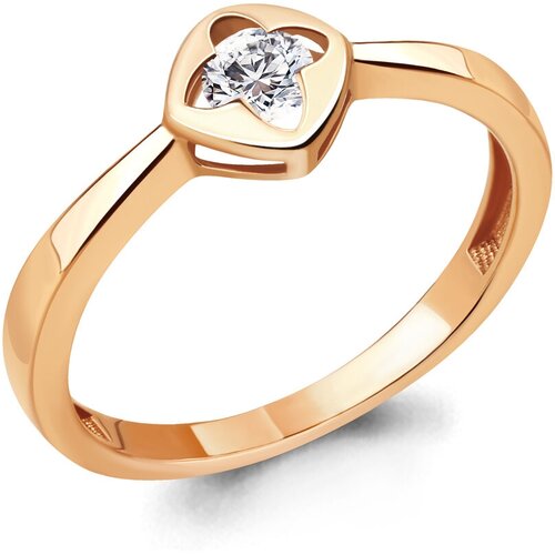 фото Золотое кольцо aquamarine 68477 с фианитом diamant-online