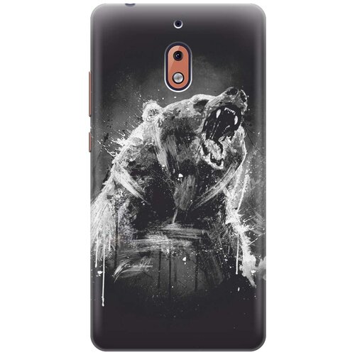 фото Cиликоновый чехол на nokia 2.1 / нокиа 2.1 с принтом "разъяренный медведь" gosso