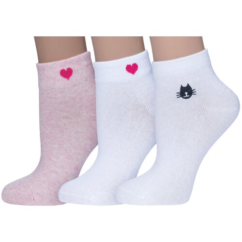 фото Комплект из 3 пар женских носков наше смоленской чулочной фабрики микс 4, размер 23 смоленская чулочная фабрика