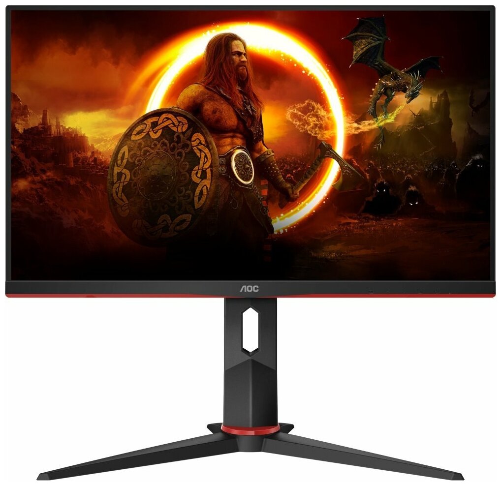 Монитор 23.8" AOC 24G2SPU Black-Red с поворотом экрана (IPS, 1920x1080, 165Hz, 1 ms, 178°/178°, 300 cd/m, 1000:1,+2xHDMI