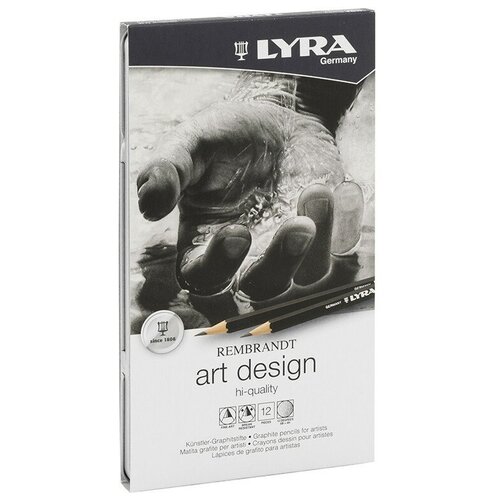 Lyra Набор чернографитных карандашей Rembrandt Art Design Set, 12 шт. 6B-4H 12 шт. карандаши восковые мелки пастель воскресенская карандашная фабрика карандаши цветные царевны 36 цветов