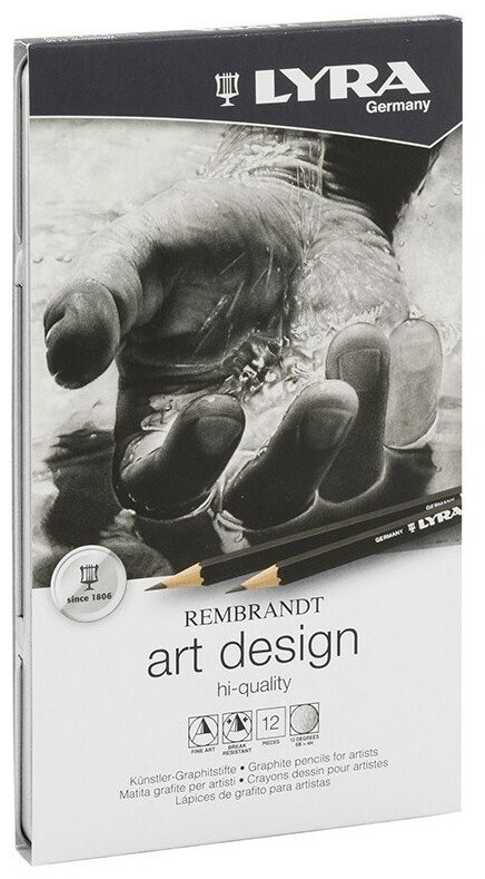 Lyra Набор чернографитных карандашей Rembrandt Art Design Set 12 шт. 6B-4H