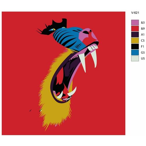 Картина по номерам V-621 Обезьяна мандрил арт, 80x80 см картина по номерам v 619 тукан арт 80x80 см