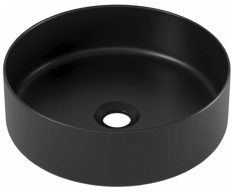 Раковина накладная на столешницу, черная, круглая 40,5 см - фотография № 2