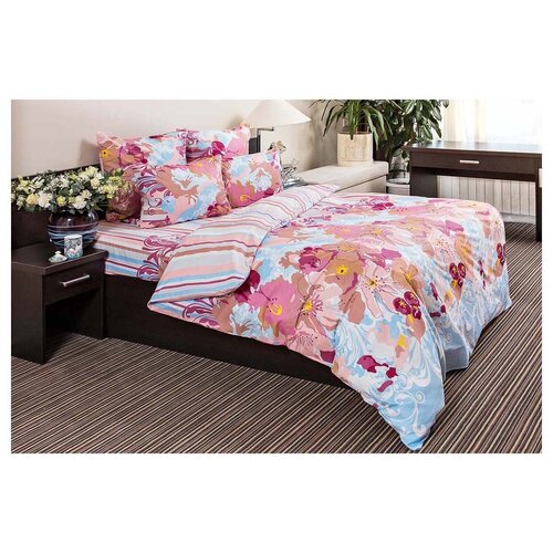 фото Постельное белье семейное ночь нежна акварель, бязь, 2 наволочки 70 х 70 см, голубой