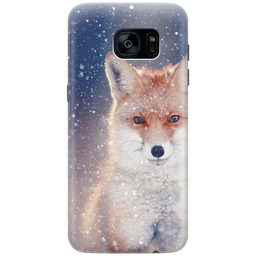 фото Cиликоновый чехол на samsung galaxy s7 edge / самсунг с7 эдж с принтом "лисица в снегопад" gosso