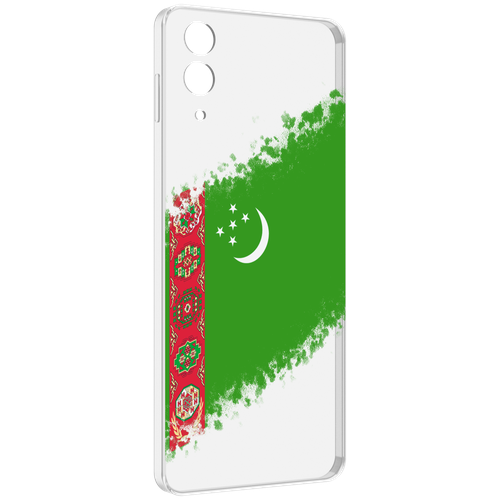 Чехол MyPads флаг герб Туркменистан-1 для Samsung Galaxy Z Flip 4 (SM-F721) задняя-панель-накладка-бампер