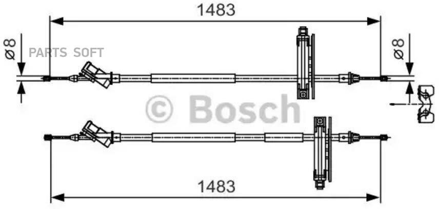 Трос стояночного тормоза FORD FOCUS I центральный BOSCH 1987477930