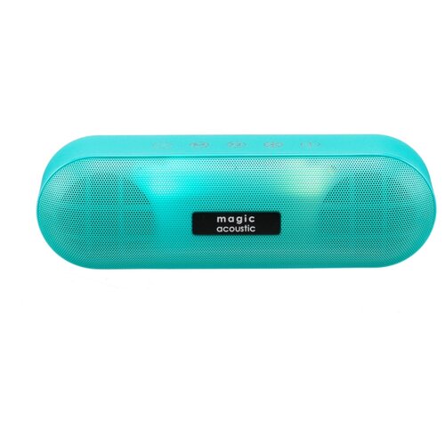 фото Колонка с bluetooth 5.0 magic acoustic sk1019gn, evolution, usb, fm-радио, светодиодная подсветка, размер 209х69,8х63,8 мм, 2х5 вт, зелёный