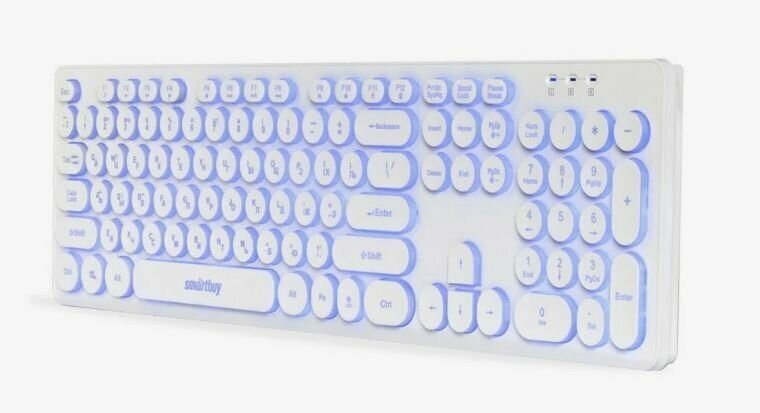 Клавиатура проводная с подсветкой Smartbuy ONE 328 USB белая [SBK-328U-W] — фото 3