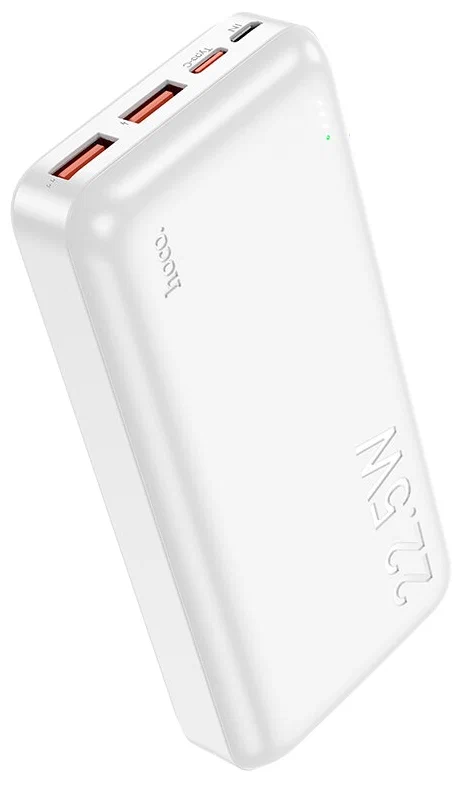 Внешний аккумулятор 20000mAh 2USB+ Type-C 3.0A PD 22.5W c LED-индикатором Hoco J101A White