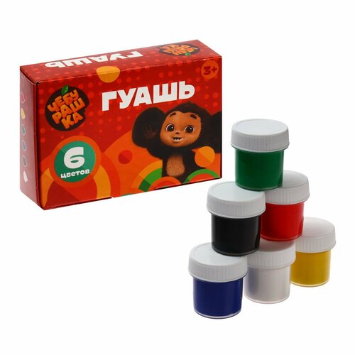 Гуашь 6 цветов по 175 мл Мульти-Пульти Чебурашка картонная коробка 408₽