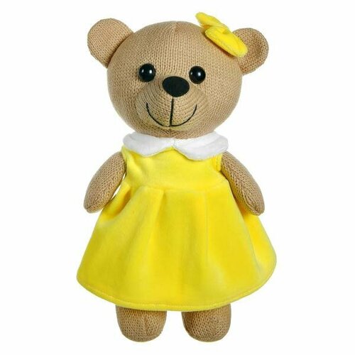 Мягкая игрушка Abtoys Knitted. Мишка девочка вязаная, 25см в желтом платьице мягкая игрушка knitted мишка девочка вязаная 22см в желтом платьице abtoys [m4913]