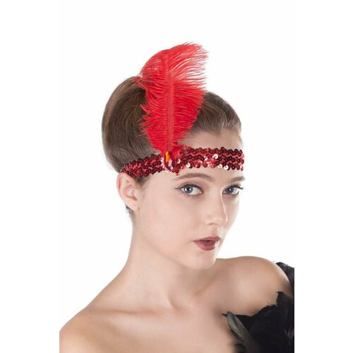 Повязка на голову / ретро украшение / ободок в стиле Гэтсби / красная повязка ободок на голову в стиле chanel