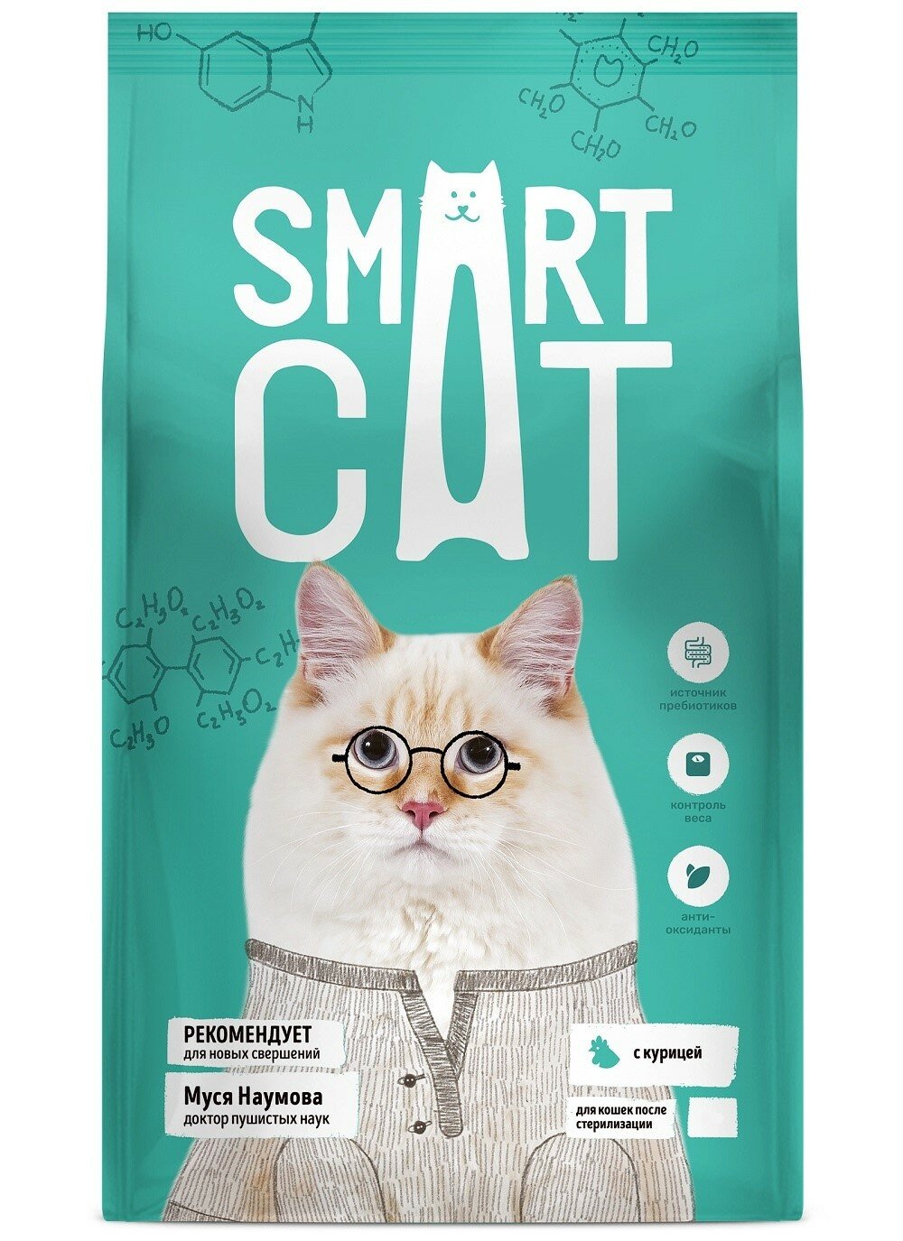 Smart Cat (Смарт Кэт) сухой корм для стерилизованных кошек с курицей, 0,4кг