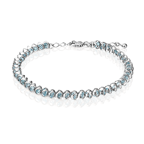 фото Браслет platina, белое золото, 585 проба, топаз, длина 21 см. platina jewelry