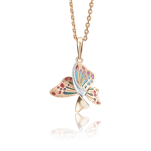 фото Подвеска platina, красное золото, 585 проба, эмаль platina jewelry