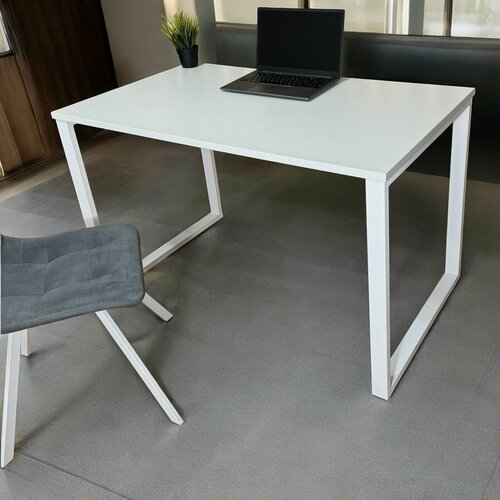 Изображение товара Письменный стол Компьютерный Белый 80*60 см. Ножки лофт белые