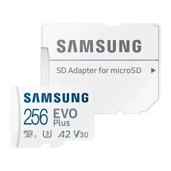 Карта памяти MicroSDXC 256 Gb Samsung EVO PLUS 160/90 MB/s U3 / V30 / A2 MB-MC256SA — фото 1