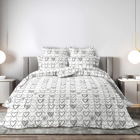 Двуспальный комплект постельного белья Волшебная Ночь Ранфорс Love is наволочки 50/70 928425