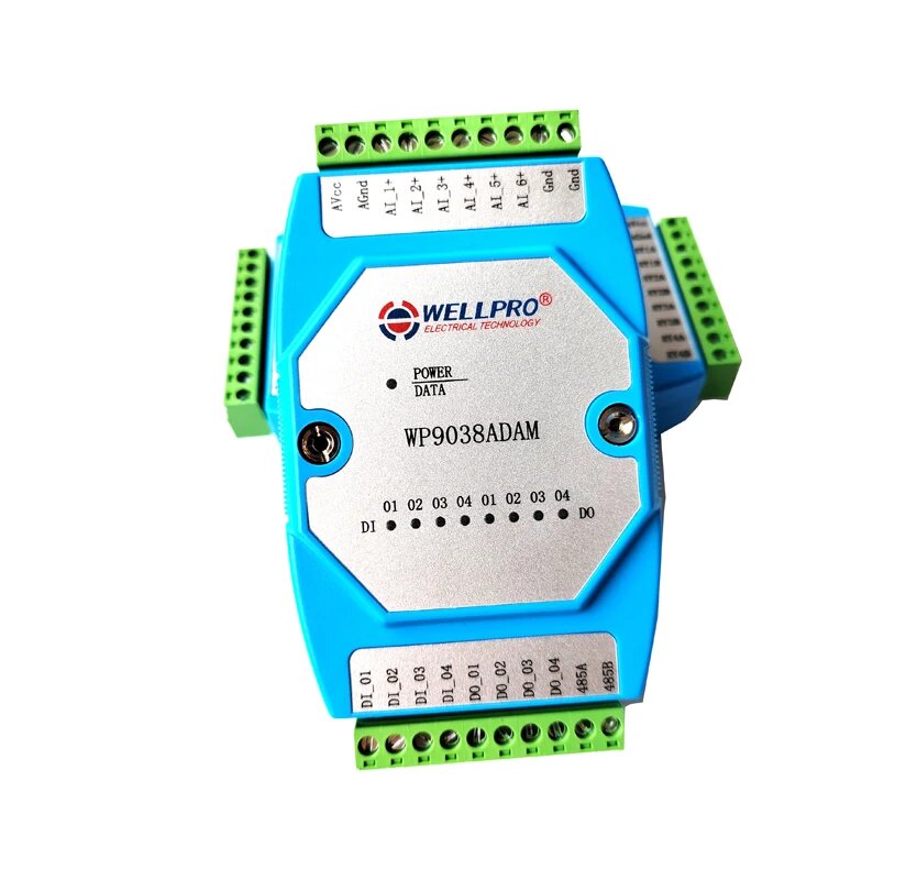6AI 4DI 4DO 0-20MA 4-20MA входной цифровой входной и выходной модуль RS485 MODBUS RTU коммуникация WP9038ADAM