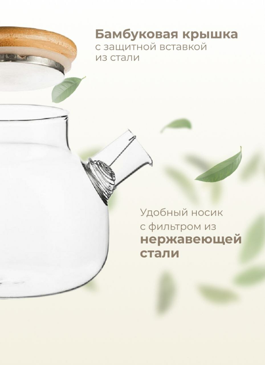 Заварочный чайник из жаропрочного стекла 