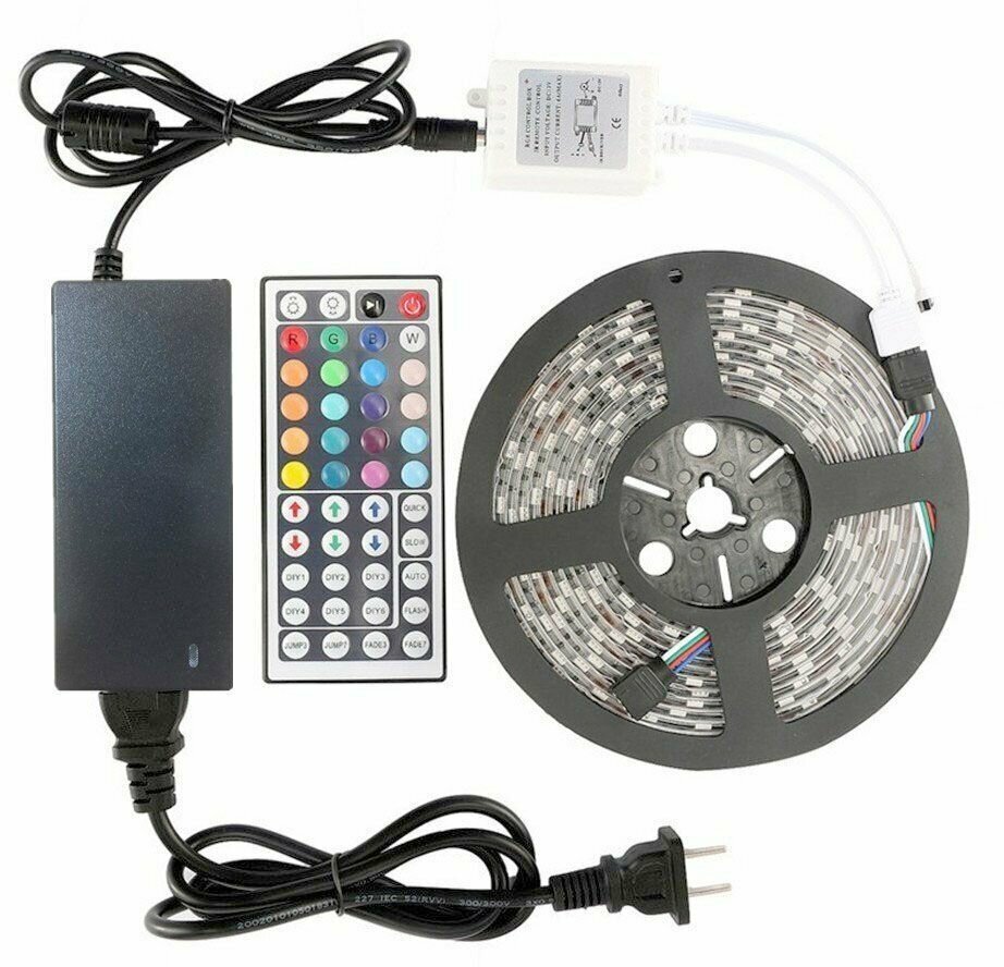 LED лента RGB набор Огонек OG-LDL01 (5050,IP65,блок,пульт),5м - фотография № 1