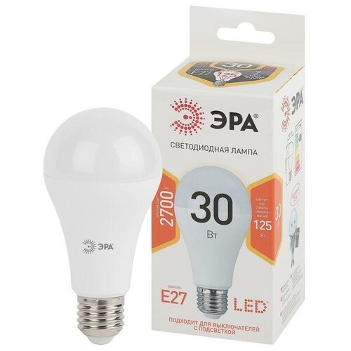 Лампа светодиодная LED A65-30W-827-E27 A65 30Вт груша E27 тепл. бел. | код. Б0048015 | Эра (4шт. в упак.)