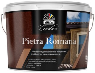 Декоративное покрытие Dufa Creative Pietra Romana белый 14 кг