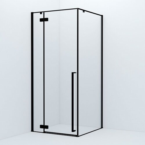 Душевой уголок, IDDIS Slide, прозрачное стекло, низкий поддон, 90х90 см, черный