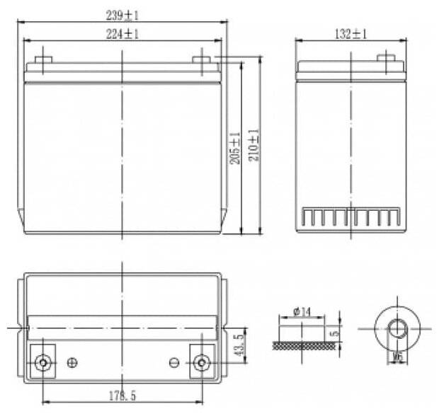 Аккумуляторная батарея DELTA BATTERY GX 12-55 - фото №17