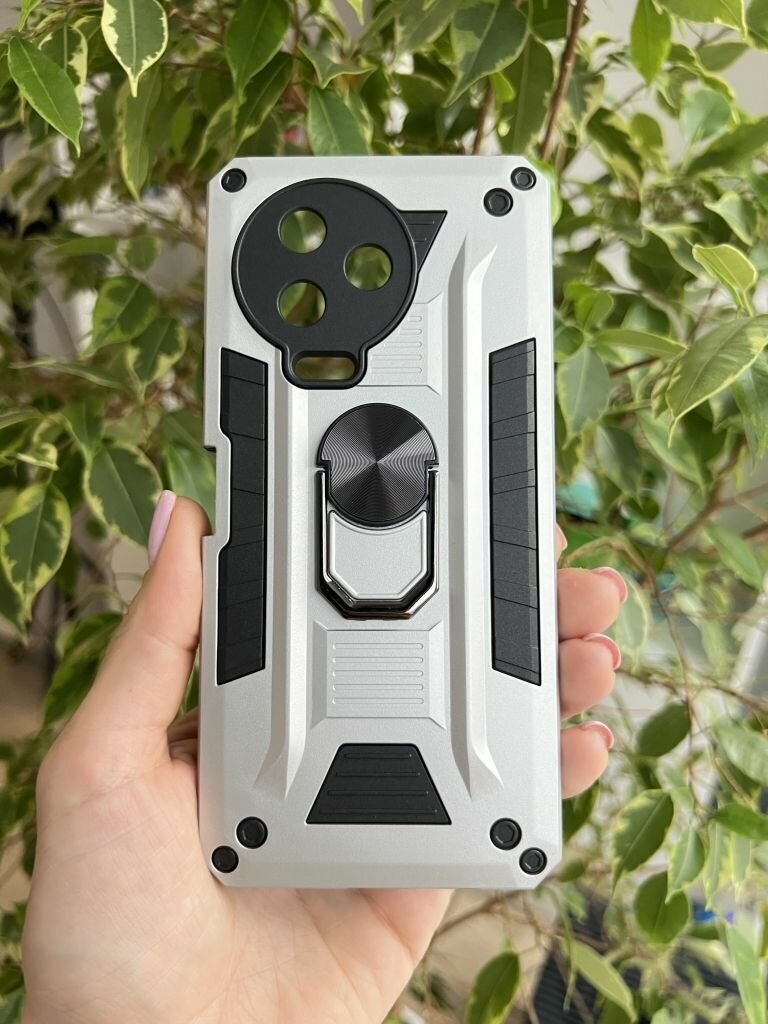 Чехол противоударный для Infinix Note 12 Pro и Note 12 2023 / Инфиникс Нот 12 Про и Нот 12 2023 military (Серебристый)