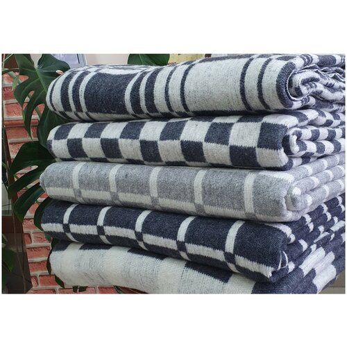 Одеяло п-ш 50% шерсть 50% ПАН 140х205, клетка в ассортименте, 1 5 спальное зимнее