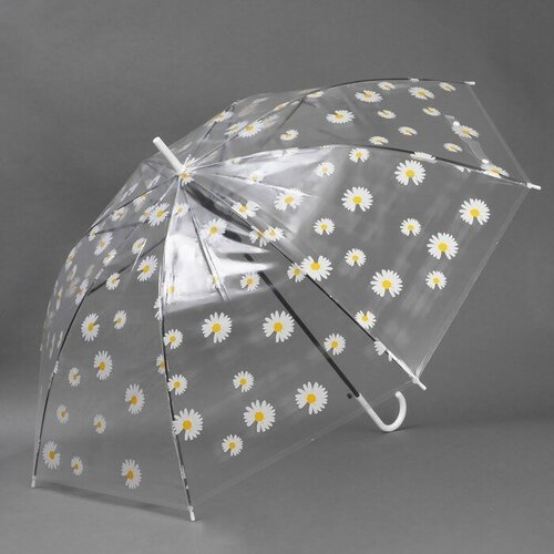 Зонт-трость механика, обратное сложение, прозрачный, для женщин, мультиколор