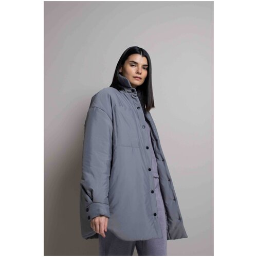 Куртка Alexandra Talalay, размер M-L, серый пуховик alexandra talalay размер m l фиолетовый серый