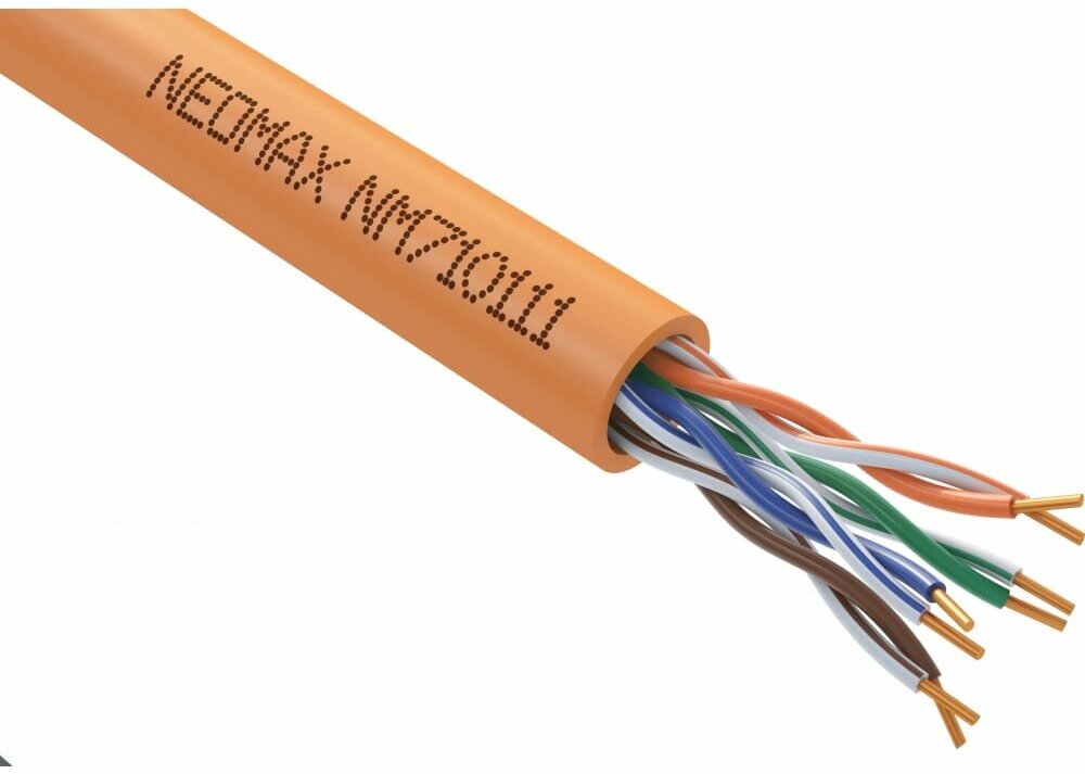 Кабель NEOMAX U/UTP cat.5e 4x2x0.52 (24 AWG) Медь ZH нг(А)-HF (LSZH) внутренний (305 м) оранжевый (NM710111)