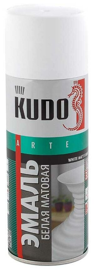 Эмаль KUDO белая матовая аэрозоль 520 мл KU-1101