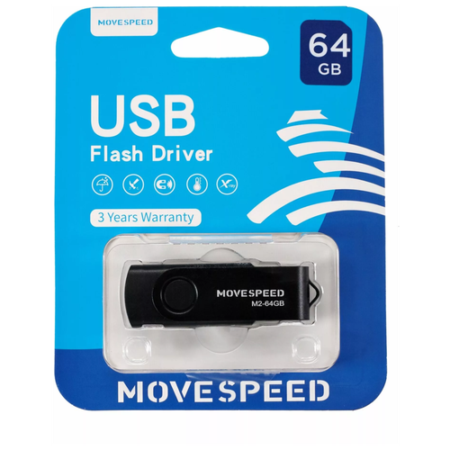 USB Flash Drive 64Gb - Move Speed M2 Black M2-64G move speed ysusy usb2 0 64gb usb2 0 64gb move speed ysusy серый металл ysusy 64g2t