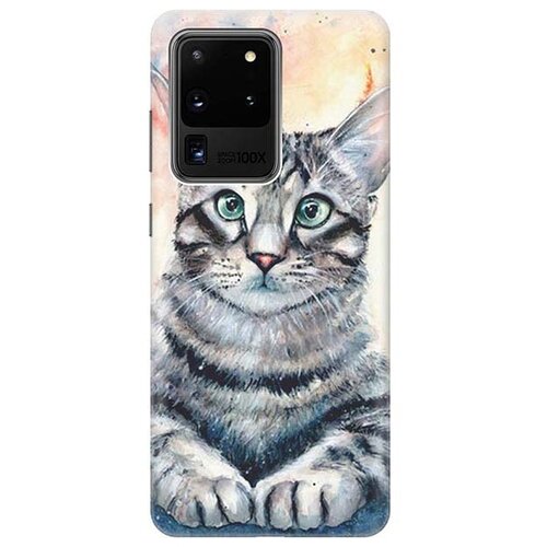 фото Чехол - накладка artcolor для samsung galaxy s20 ultra с принтом "ушастый котик" re:pa