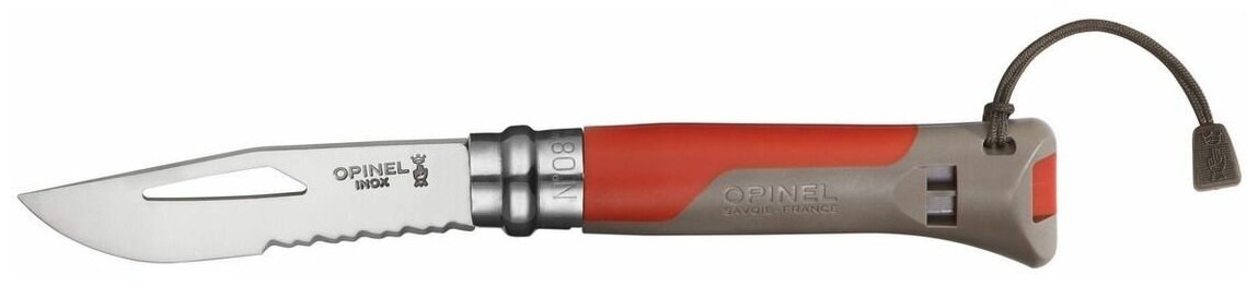 Складной нож OPINEL Outdoor Earth №08 8VRI, 190мм, красный / серый - фото №11