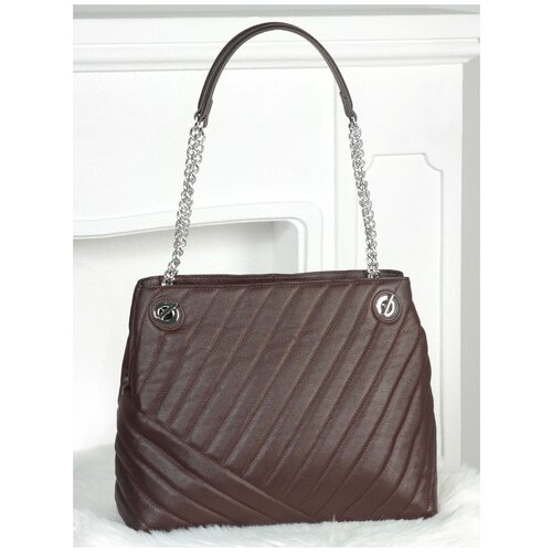 фото Сумка женская/сумка натуральная кожа/модель шоппер/сумка без плечевого ремешка а-св-1601/темно-коричневый meyninger