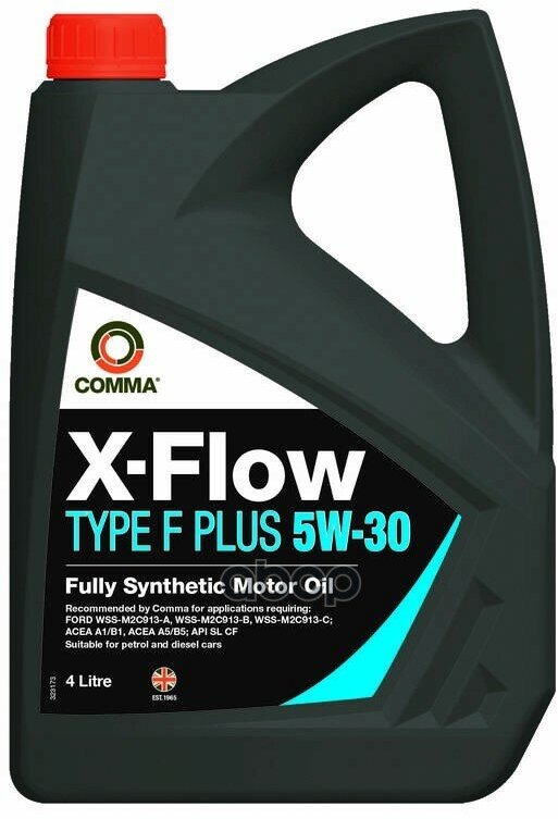 COMMA Comma 5W30 X-Flow Type F Plus (4L)_Масло Мот! Синт Acea A5/B5, Api Sl/Cf, Ford Wss-M2c913-B/A