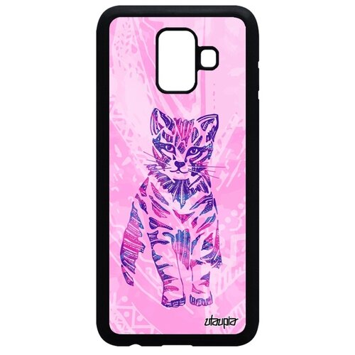 фото Чехол на мобильный samsung galaxy a6 2018, "кот" тигристый дикий utaupia