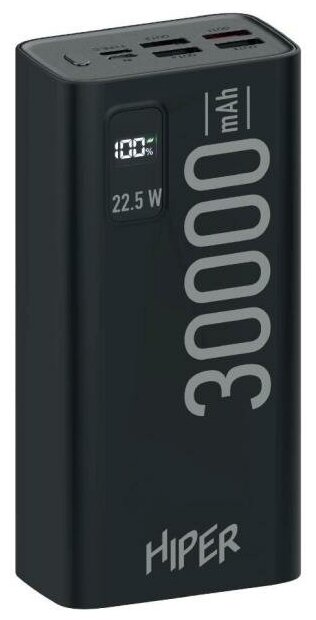 Мобильный аккумулятор Hiper EP 30000 30000mAh 3A QC PD 5xUSB черный (EP 30000 BLACK)