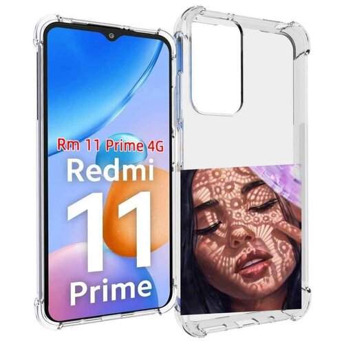 Чехол MyPads девушка-под-кружевами женский для Xiaomi Redmi 11 Prime 4G задняя-панель-накладка-бампер