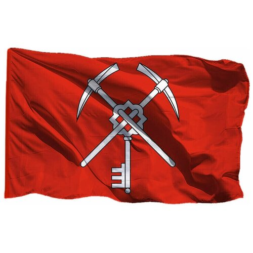 Флаг Щёкино на шёлке, 90х135 см - для ручного древка флаг брянска на шёлке 90х135 см для ручного древка